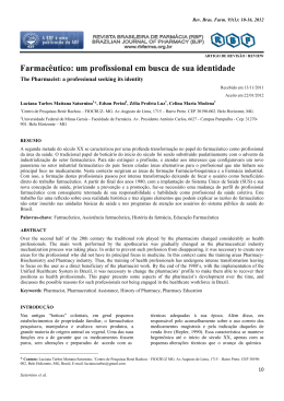 Farmac&ecirc;utico: um profissional em busca de sua identidade