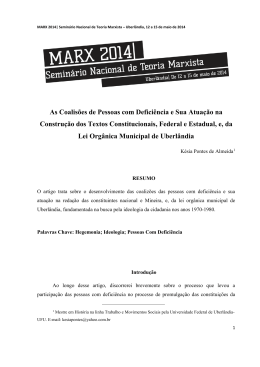 As Coalis&otilde;es de Pessoas com Defici&ecirc;ncia e Sua Atua&ccedil;&atilde;o na