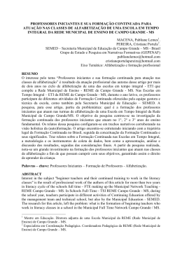 professores iniciantes e sua forma&ccedil;&atilde;o continuada para