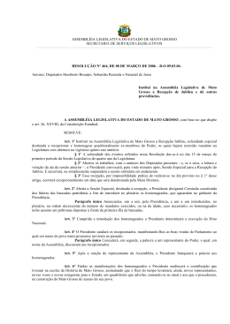 Resolução - Assembleia Legislativa do Estado de Mato Grosso