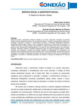 AEMS SERVI&Ccedil;O SOCIAL E ASSISTENTE SOCIAL: A Hist&oacute;ria no