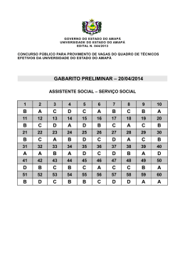 ASSISTENTE SOCIAL – SERVIÇO SOCIAL - Vestibular