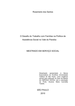 Rosemeire dos Santos O Desafio do Trabalho com Fam&iacute;lias na
