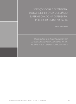 servi&ccedil;o social e defensoria p&uacute;blica