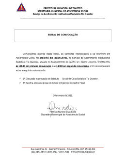PREFEITURA MUNICIPAL DE TIMÓTEO SECRETARIA MUNICIPAL