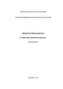 Projeto pedag&oacute;gico - Servi&ccedil;o Social