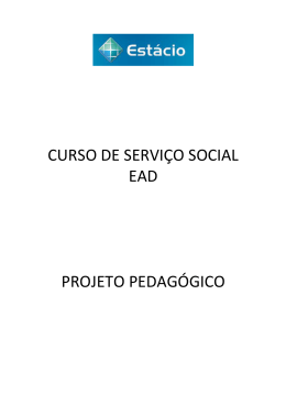 curso de serviço social ead projeto pedagógico