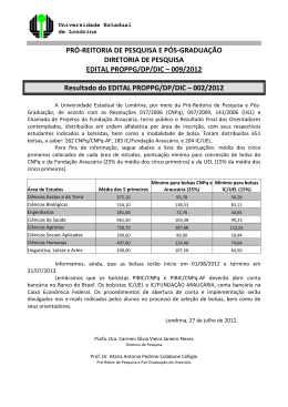 Edital PROPPG/DP/DIC 009/2012