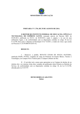 Portaria nº 1754 - 2014 - Instituto Federal do Espírito Santo