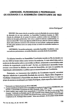 os escravos e a assembléia constituinte de 1823