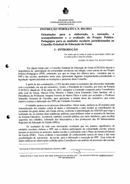 INSTRUÇÃO NORMATIVA N. 001/2013 Orientações para a
