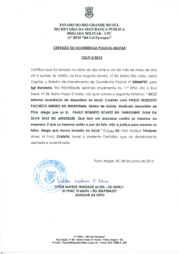 veja o boletim de ocorrência - Sindicato dos Aeroviarios de Porto