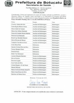 para ver a lista, clique aqui - Prefeitura Municipal de Botucatu