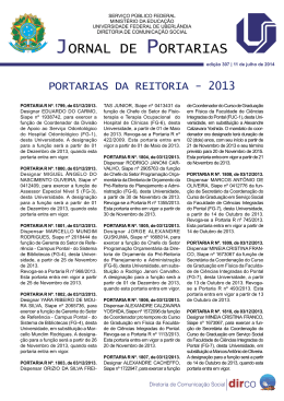 PORTARIAS DA REITORIA - 2013 - Gastos UFU