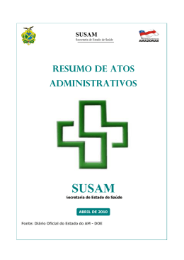 Resumo de Atos Administrativos - Secretaria de Estado de Saúde