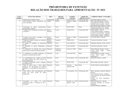 pr&oacute;-reitoria de extens&atilde;o rela&ccedil;&atilde;o dos trabalhos para