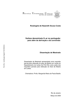 Verbos denominais X–ar no português: - Maxwell - PUC-Rio