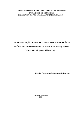 A RENOVA&Ccedil;&Atilde;O EDUCACIONAL SOB AS BEN&Ccedil;&Atilde;OS