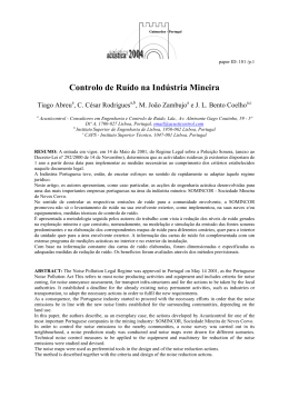 Controlo de Ru&iacute;do na Ind&uacute;stria Mineira