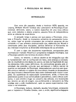 A PSICOLOGIA NO BRASIL INTRODU&Ccedil;&Atilde;O Cem anos s&atilde;o