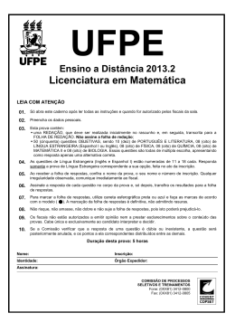 Prova de Licenciatura em Matem&aacute;tica