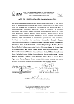 ATA DA HOMOLOGAÇÃO DAS INSCRIÇÕES