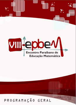 Programação - VIII EPBEM
