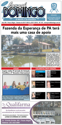 1 Fazenda da Esperan&ccedil;a de PA ter&aacute; mais uma