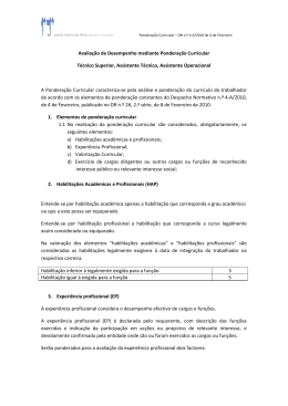 Pondera&ccedil;&atilde;o Curricular