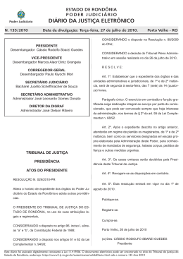 27 - Tribunal de Justi&ccedil;a de Rond&ocirc;nia