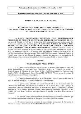 EDITAL N&ordm; 01, DE de julho de 2009