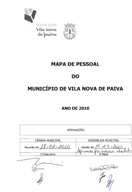 Mapa de Pessoal para o ano 2010 - municipio de vila nova de paiva