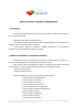 MAPA DE PESSOAL E REGIME DE REMUNERA&Ccedil;&Atilde;O