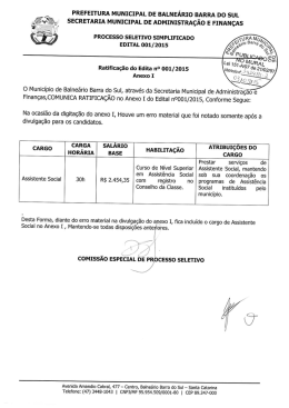 Ratificação I - Prefeitura de Balneário Barra do Sul