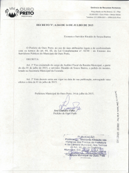 DECRETO N". 4.244 DE I4 DE JULHO DE 2015