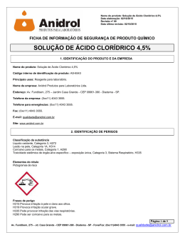 SOLU&Ccedil;&Atilde;O DE &Aacute;CIDO CLOR&Iacute;DRICO 4,5%