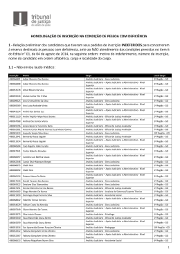 HOMOLOGA&Ccedil;&Atilde;O DE INSCRI&Ccedil;&Atilde;O NA CONDI&Ccedil;&Atilde;O