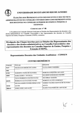 divulga&ccedil;&atilde;o das chapas inscritas para o consuni e csepe