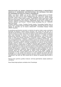 identifica&ccedil;&atilde;o de genes candidatos associados a resist&ecirc;ncia