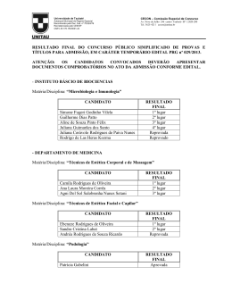 resultado final do concurso p&uacute;blico em car&aacute;ter tempor&aacute;rio