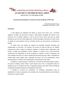 As Devassas Eclesi&aacute;sticas na Comarca do Rio das Mortes