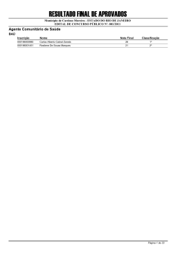 RESULTADO FINAL DE APROVADOS