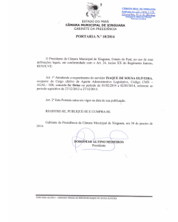 PORTARIA DL18-2014 - Câmara Municipal de Xinguara – Pará