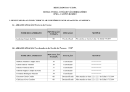 RESULTADO 1&ordf; ETAPA e CONVOCA&Ccedil;&Atilde;O PARA ENTREVISTA