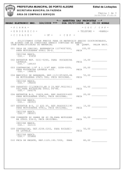 Edital de Licita&ccedil;&otilde;es PREFEITURA MUNICIPAL DE PORTO ALEGRE