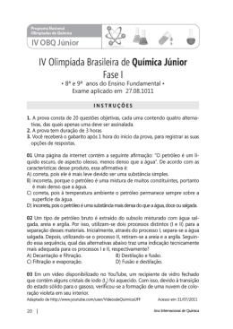 IV Olimpiada Brasileira de Quimica J&uacute;nior