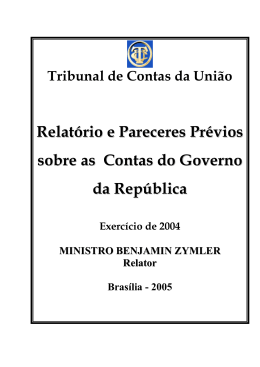 Contas do Governo 2004 - Tribunal de Contas da União