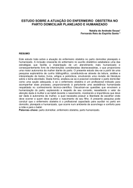 estudo sobre a atua&ccedil;&atilde;o do enfermeiro obstetra no parto domiciliar