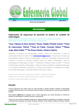 Implica&ccedil;&otilde;es da seguran&ccedil;a do paciente na pr&aacute;tica do cuidado de