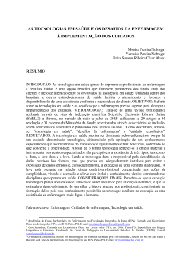 as tecnologias em saúde e os desafios da enfermagem à